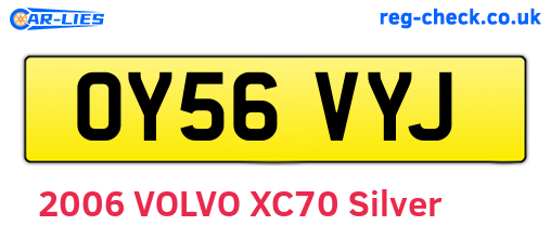OY56VYJ are the vehicle registration plates.