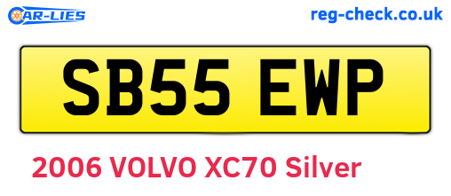 SB55EWP are the vehicle registration plates.