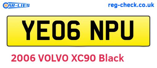 YE06NPU are the vehicle registration plates.