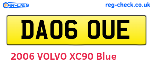 DA06OUE are the vehicle registration plates.