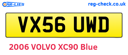 VX56UWD are the vehicle registration plates.