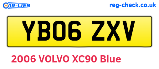 YB06ZXV are the vehicle registration plates.
