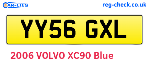 YY56GXL are the vehicle registration plates.