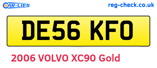 DE56KFO are the vehicle registration plates.