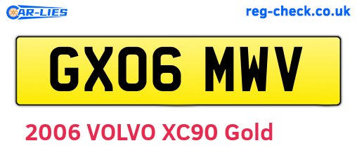 GX06MWV are the vehicle registration plates.