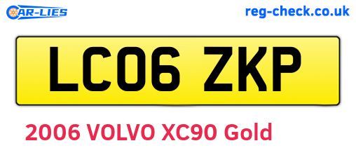 LC06ZKP are the vehicle registration plates.