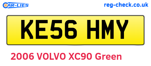 KE56HMY are the vehicle registration plates.