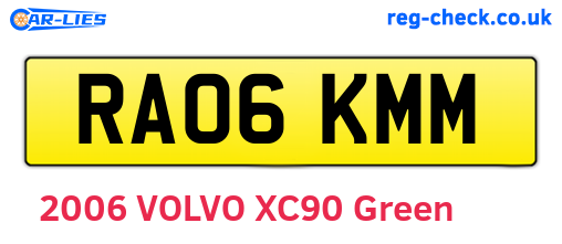 RA06KMM are the vehicle registration plates.