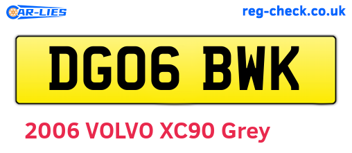 DG06BWK are the vehicle registration plates.