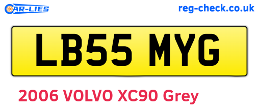 LB55MYG are the vehicle registration plates.