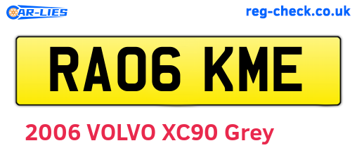 RA06KME are the vehicle registration plates.