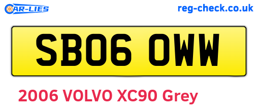 SB06OWW are the vehicle registration plates.