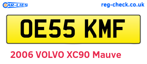 OE55KMF are the vehicle registration plates.