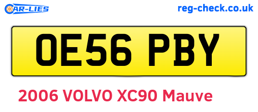 OE56PBY are the vehicle registration plates.