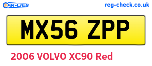 MX56ZPP are the vehicle registration plates.