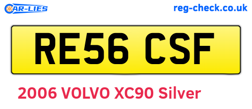 RE56CSF are the vehicle registration plates.