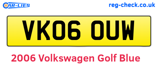 Blue 2006 Volkswagen Golf (VK06OUW)