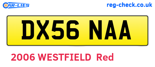 DX56NAA are the vehicle registration plates.