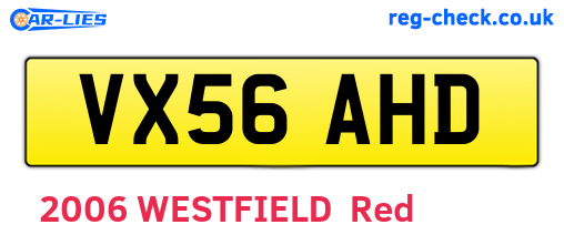 VX56AHD are the vehicle registration plates.