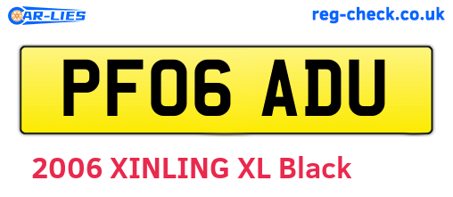 PF06ADU are the vehicle registration plates.