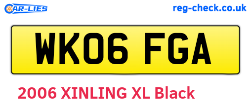 WK06FGA are the vehicle registration plates.