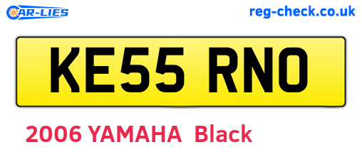 KE55RNO are the vehicle registration plates.