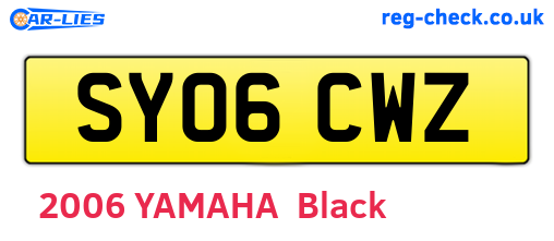 SY06CWZ are the vehicle registration plates.