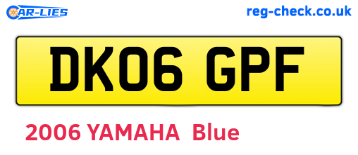 DK06GPF are the vehicle registration plates.