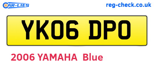 YK06DPO are the vehicle registration plates.