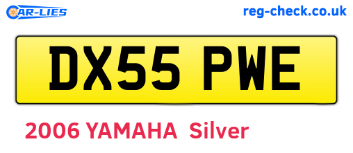 DX55PWE are the vehicle registration plates.