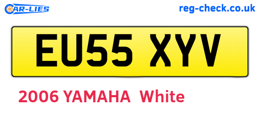 EU55XYV are the vehicle registration plates.