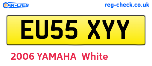 EU55XYY are the vehicle registration plates.