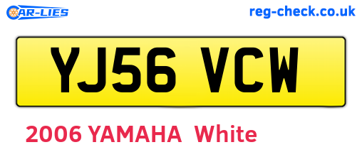 YJ56VCW are the vehicle registration plates.