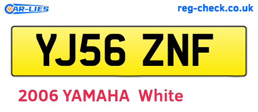 YJ56ZNF are the vehicle registration plates.