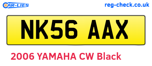NK56AAX are the vehicle registration plates.