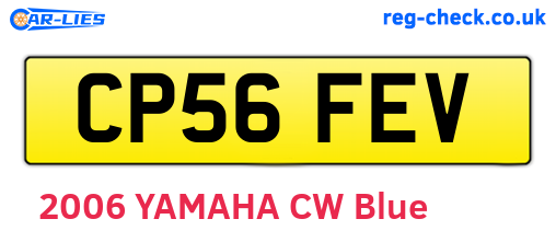 CP56FEV are the vehicle registration plates.