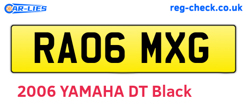 RA06MXG are the vehicle registration plates.