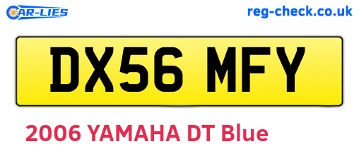 DX56MFY are the vehicle registration plates.