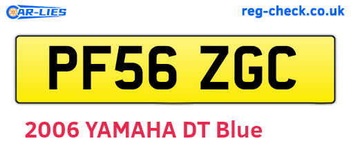 PF56ZGC are the vehicle registration plates.