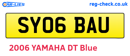 SY06BAU are the vehicle registration plates.