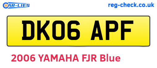DK06APF are the vehicle registration plates.
