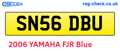 SN56DBU are the vehicle registration plates.