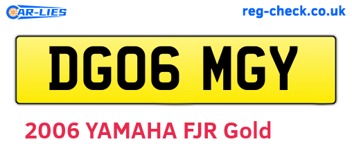 DG06MGY are the vehicle registration plates.