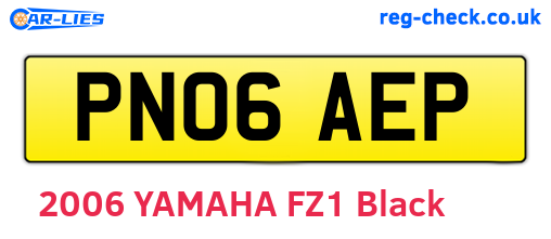 PN06AEP are the vehicle registration plates.