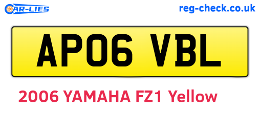 AP06VBL are the vehicle registration plates.