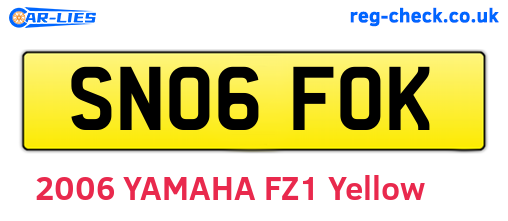 SN06FOK are the vehicle registration plates.