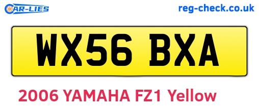 WX56BXA are the vehicle registration plates.