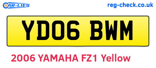 YD06BWM are the vehicle registration plates.