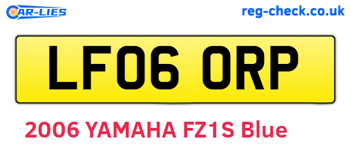 LF06ORP are the vehicle registration plates.