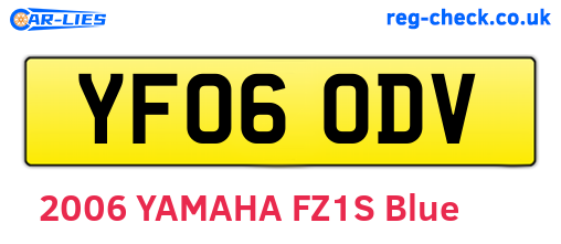 YF06ODV are the vehicle registration plates.